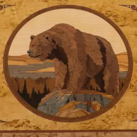 Набор для чистки оружия из карельской березы "Медведь на тропе"