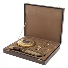 Набор охотничий большой "Охота на медведя" с ножом, на 3 персоны, Златоуст