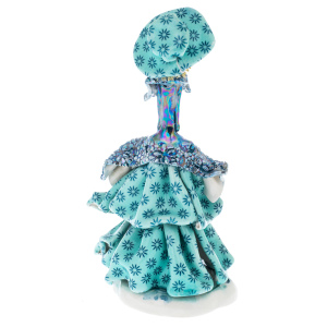 Porcelain figurine "Lady with flowers" azure