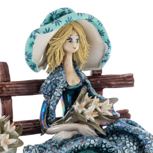 Porcelain statuette "Lady in the garden" azure