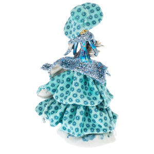 Porcelain figurine "Lady with flowers" azure