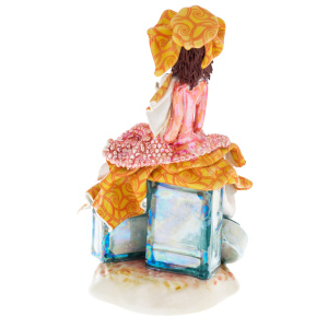 Porcelain figurine "Tourist" orange