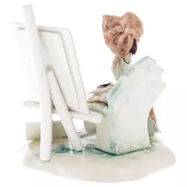 Статуэтка из фарфора "Леди рисует" коричневая