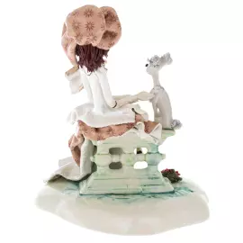 Статуэтка из фарфора "Дама с собачкой" коричневая