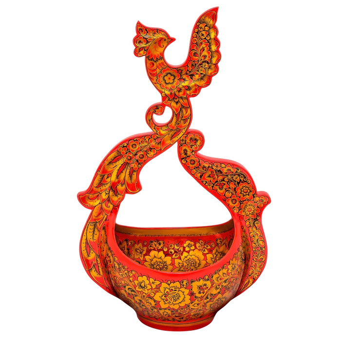 Bucket "Songbird" Khokhloma