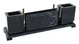 Письменный прибор из змеевика "Россия" с часами