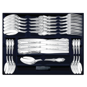 Silver Silver Rose table set: fork, spoon, knife, teaspoon, for 6 persons, 24 items
