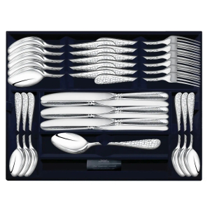 Silver table set "Forged droplet: fork, spoon, knife, teaspoon, for 6 persons, 24 items