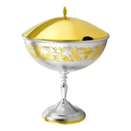 Серебряная ваза для варенья №12 с позолотой