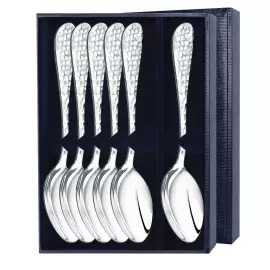 Silver set of tablespoons "Droplet" forged, for 6 persons