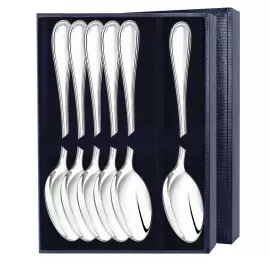 Серебряный набор столовых ложек "Капелька" на 6 персон