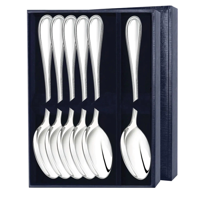 Silver set of tablespoons "Droplet" for 6 people