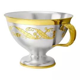 Серебряная чашка с блюдцем №1 "Версаль" на 1 персону