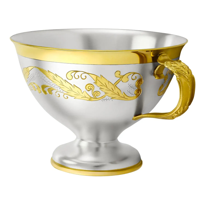 Silver cup and saucer No. 1 "Versailles" for 1 person