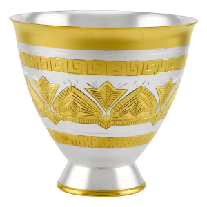 Silver cup and saucer No. 2 for 1 person, gilded