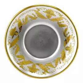 Серебряная чашка с блюдцем №2 на 1 персону, с позолотой