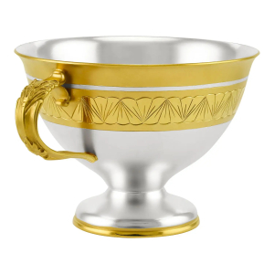 Silver cup and saucer No. 1 for 1 person, gilded