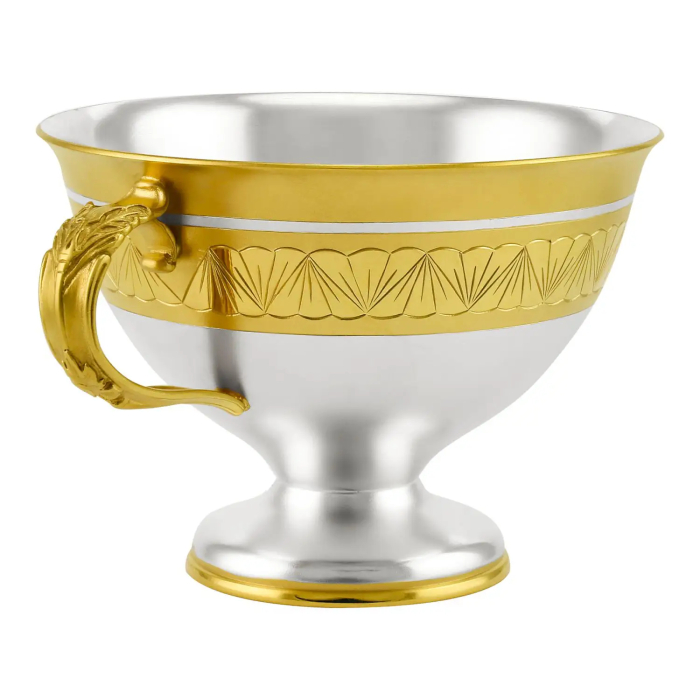 Silver cup and saucer No. 1 for 1 person, gilded