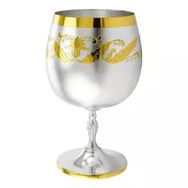Серебряный бокал №49 с позолотой, на 1 персону