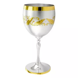 Серебряный бокал №40 с позолотой, на 1 персону