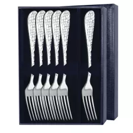 Набор серебряных столовых вилок "Капелька" на 6 персон, ковка