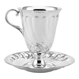 Silver cup and saucer No. 19