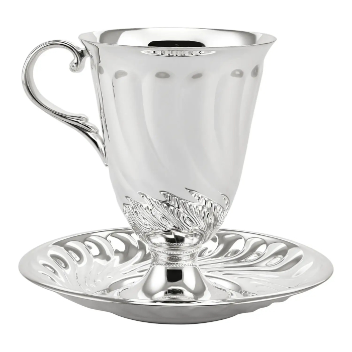 Silver cup and saucer No. 19
