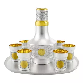 Посеребренный винный набор из мельхиора №64 на 6 персон