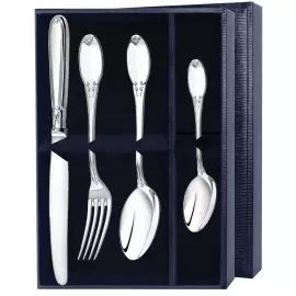 Серебряный столовый набор "Эгоист-Гладкий" облегченный, на 1 персону