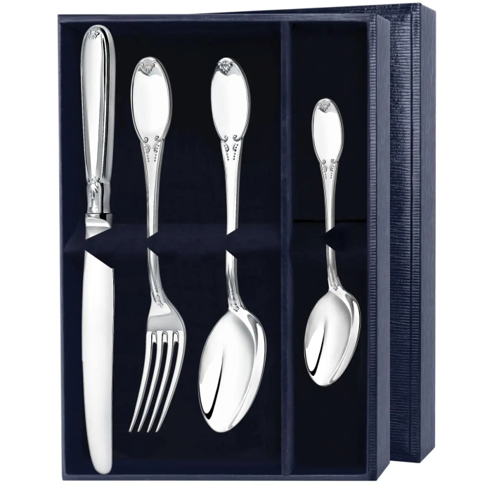 Silver dining set "Egoist-Smooth" lightweight, for 1 person