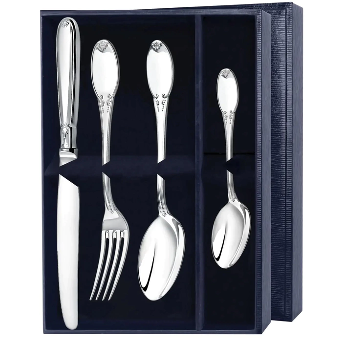Silver dining set "Egoist-Smooth" lightweight, for 1 person
