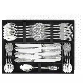 Посеребренный столовый набор из мельхиора "Весна" на 6 персон