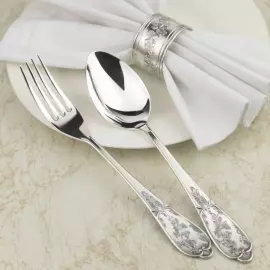 Посеребренный столовый набор из мельхиора "Весна" на 6 персон