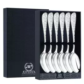 Set of silver teaspoons "Droplet" forged, for 6 persons