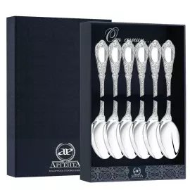 Набор серебряных кофейных ложек "Фамильная" на 6 персон