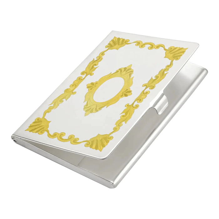 Silver business card holder No. 12 with gilding