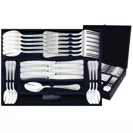 Серебряный столовый набор"Меридиан": вилка, ложка, нож, чайная ложка, на 12 персон, 48 предметов