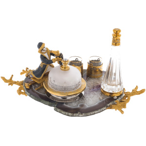 Caviar bowl with stacks and a damask "Visiting the fairy tale" Zlatoust