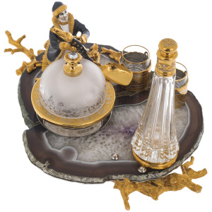 Caviar bowl with stacks and a damask "Visiting the fairy tale" Zlatoust