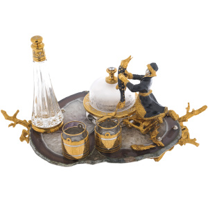 Caviar bowl with stacks and a damask "Visiting the fairy tale" Zlatoust