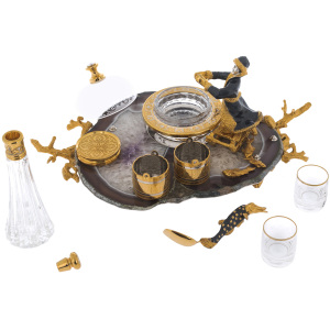 Caviar bowl with stacks and a damask "Visiting the fairy tale" Zlatoust