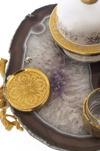 Caviar bowl with stacks and a damask "Visiting the fairy tale" Zlatoust
