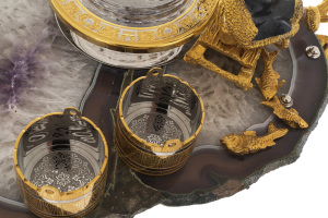 Caviar bowl with stacks and a damask "Visiting the fairy tale" Zlatoust