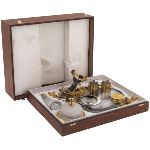 Caviar bowl with stacks and a damask "Visiting the fairy tale" Zlatoust