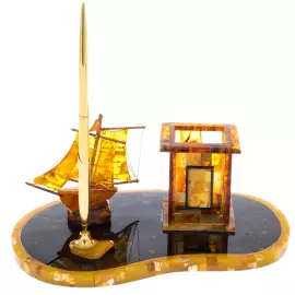 Письменный набор из янтаря "Лодочка"