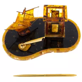 Письменный набор из янтаря "Лодочка"