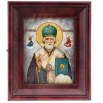 Икона "Николай Угодник Чудотворец" с перламутром