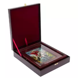 Икона "Святой Георгий Победоносец" с перламутром