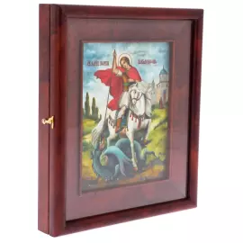 Икона "Святой Георгий Победоносец" с перламутром