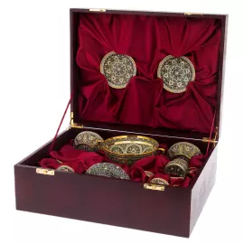 Coffee set for 2 persons, with stained glass enamels